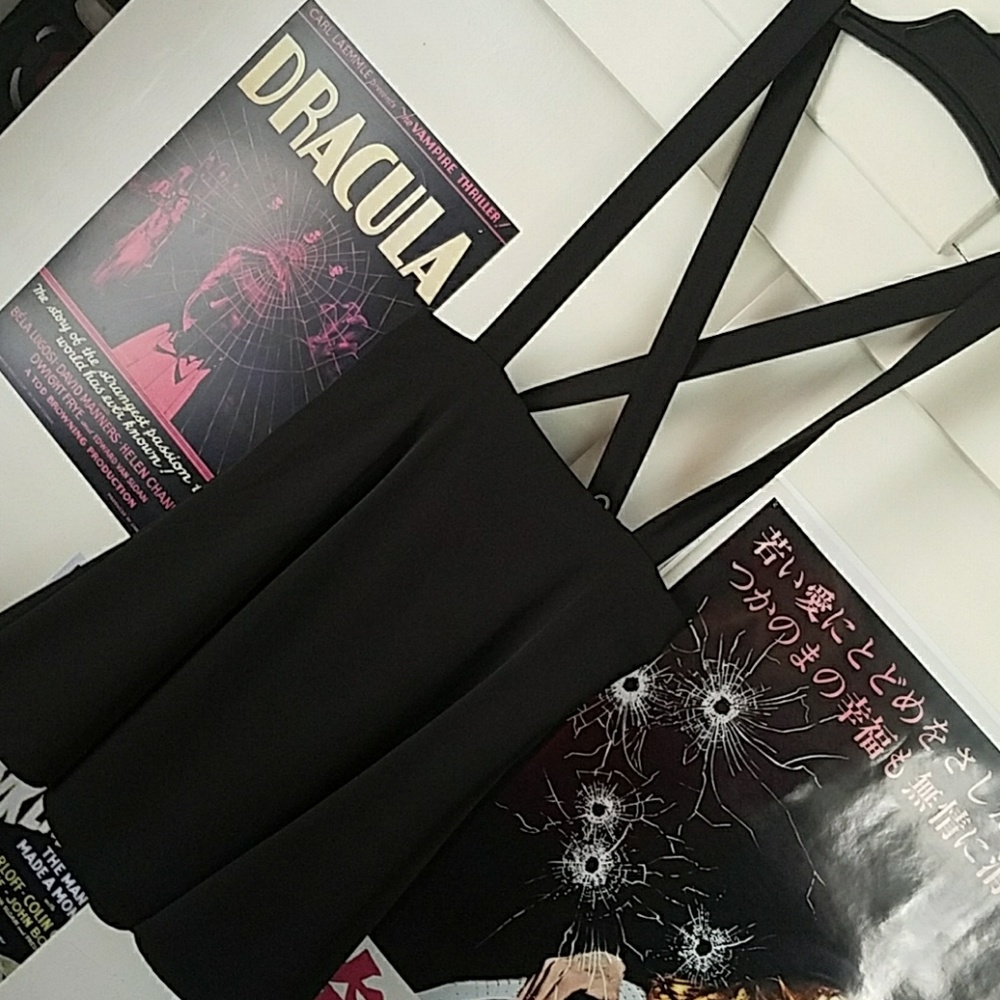 Black Suspender Skater Skirt